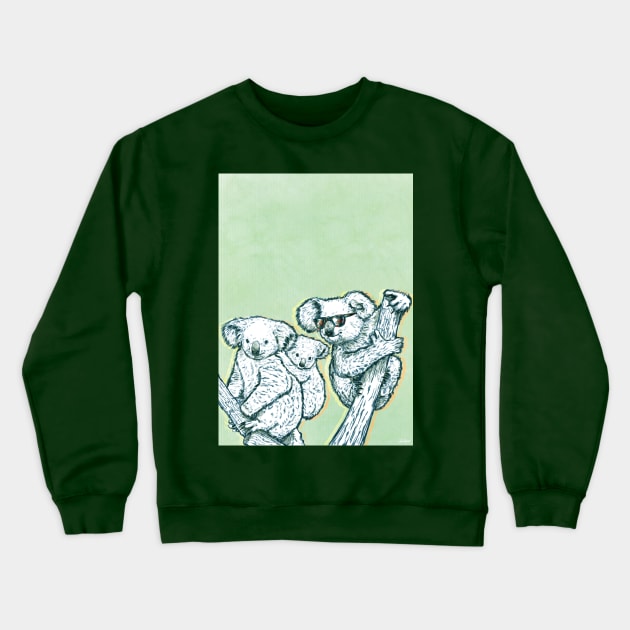 Rocking Koalas Crewneck Sweatshirt by NihatGokcenArt